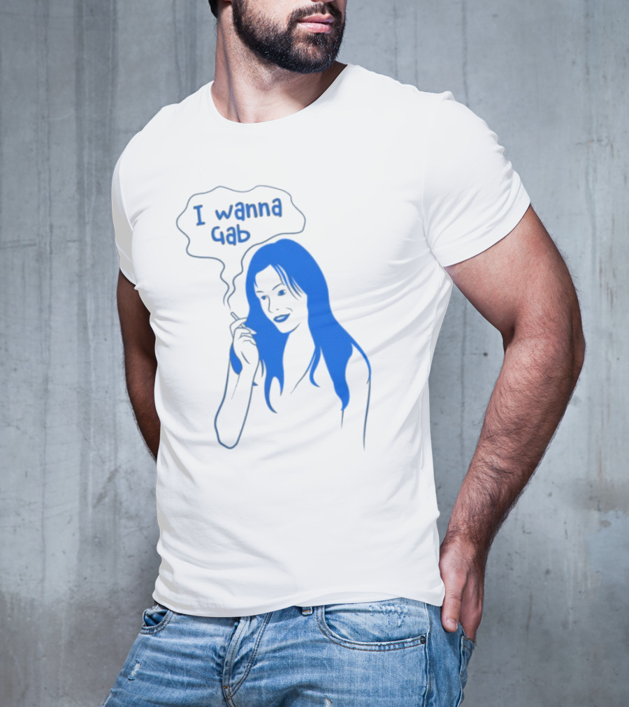 I Wanna Gab Cigarettes Blue Smoking Graphic T-Shirt