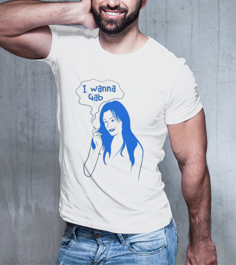 I Wanna Gab Cigarettes Blue Smoking Graphic T-Shirt