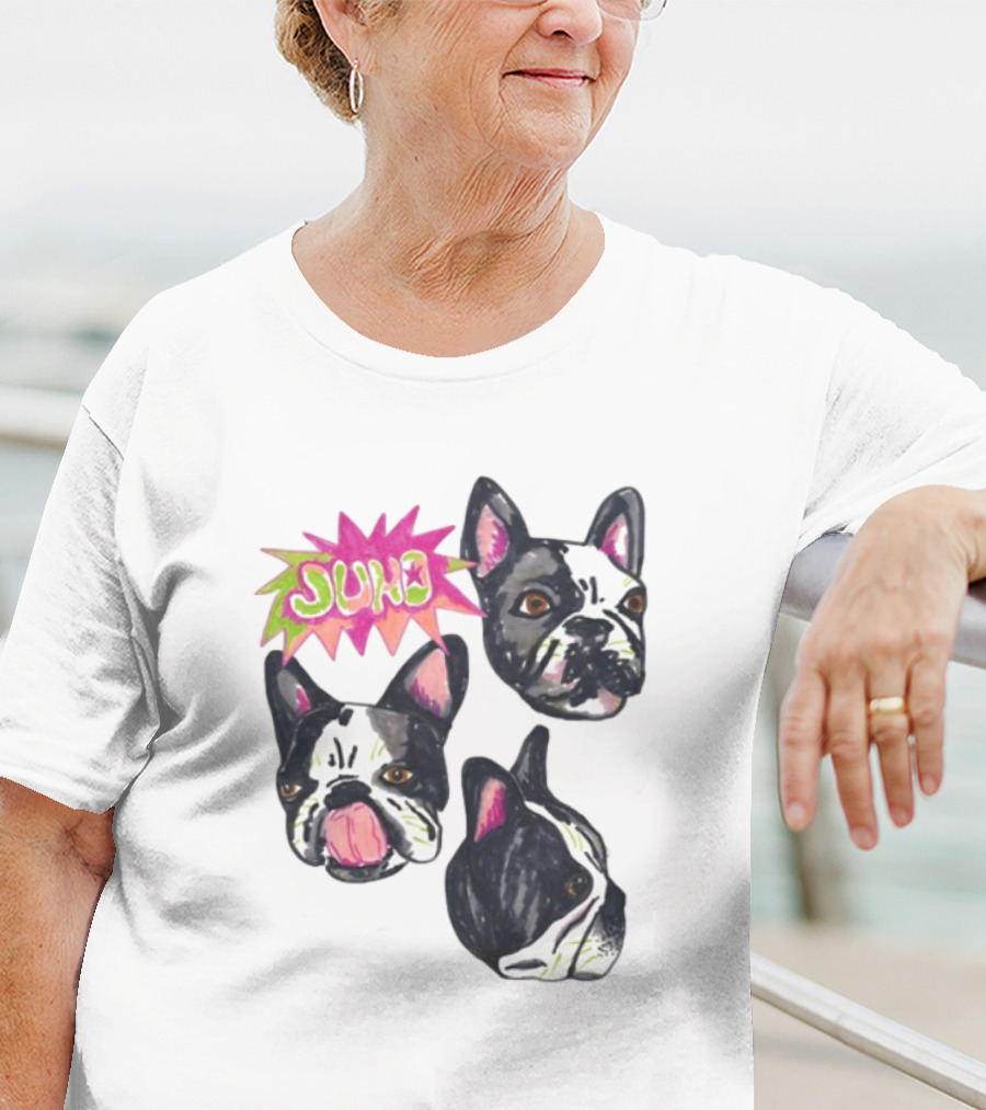 Kel Lauren Remi Wolf Juno Dog Faces Colorful Design T-Shirt