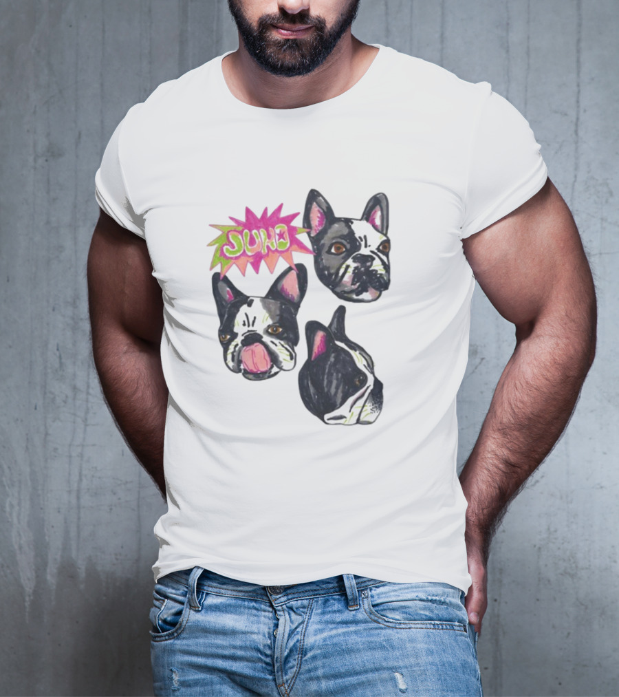 Kel Lauren Remi Wolf Juno Dog Faces Colorful Design T-Shirt