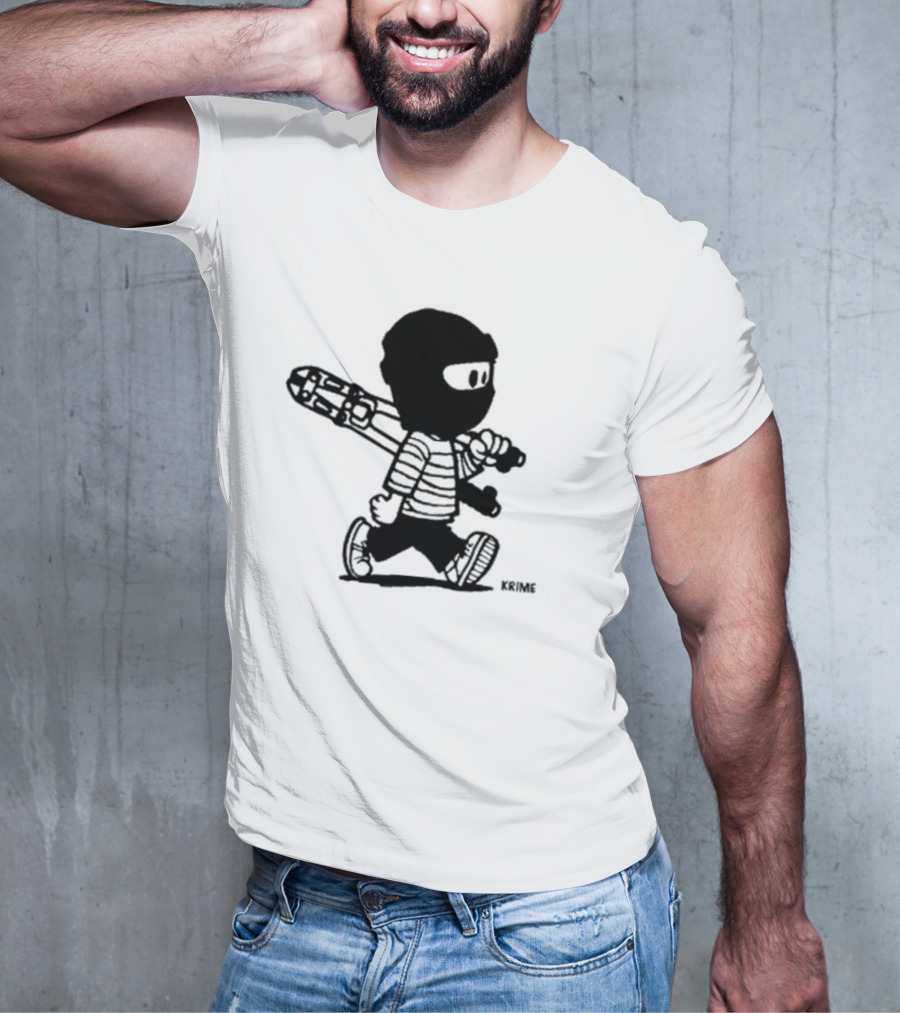 Krime Calvin Graffiti Comic Style Mischief Artwork T-Shirt