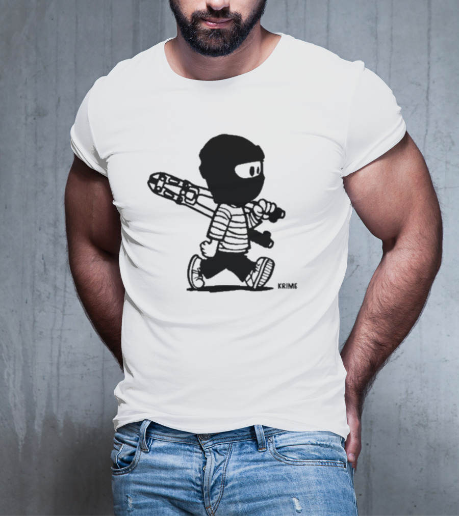 Krime Calvin Graffiti Comic Style Mischief Artwork T-Shirt