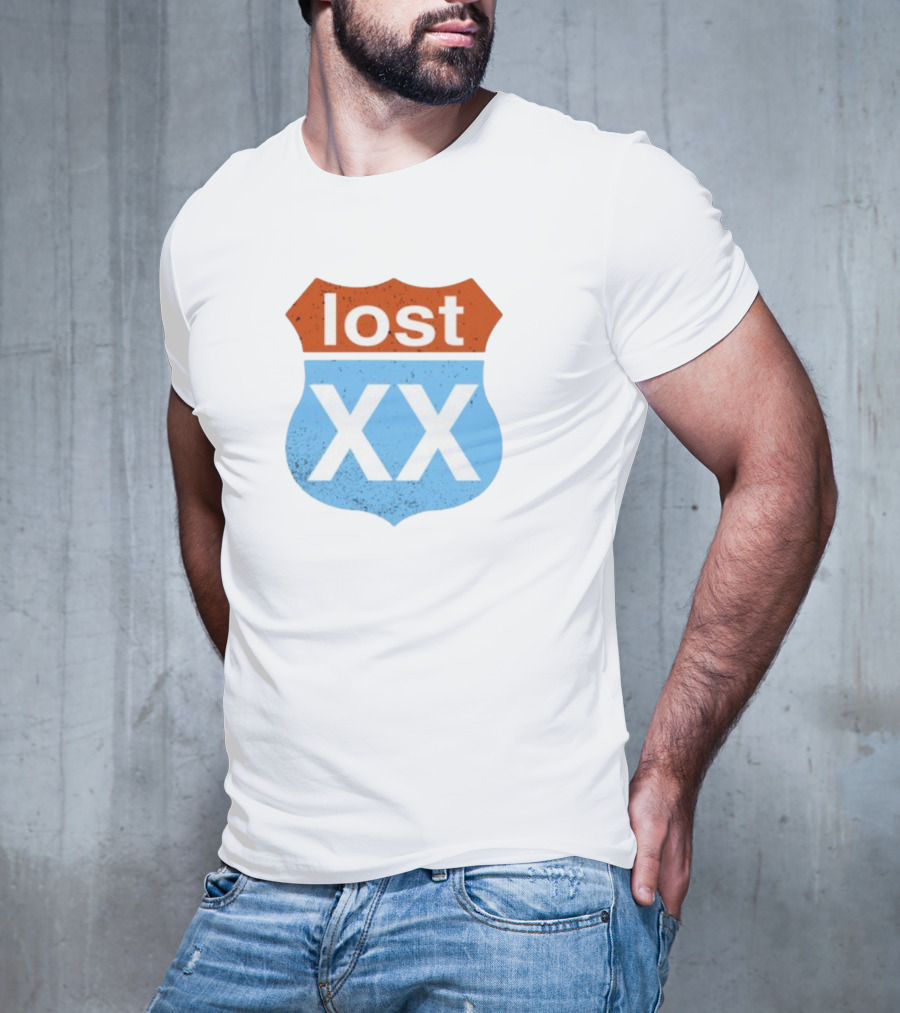 Lost XX Route Shield Mgk Wearing T-Shirt