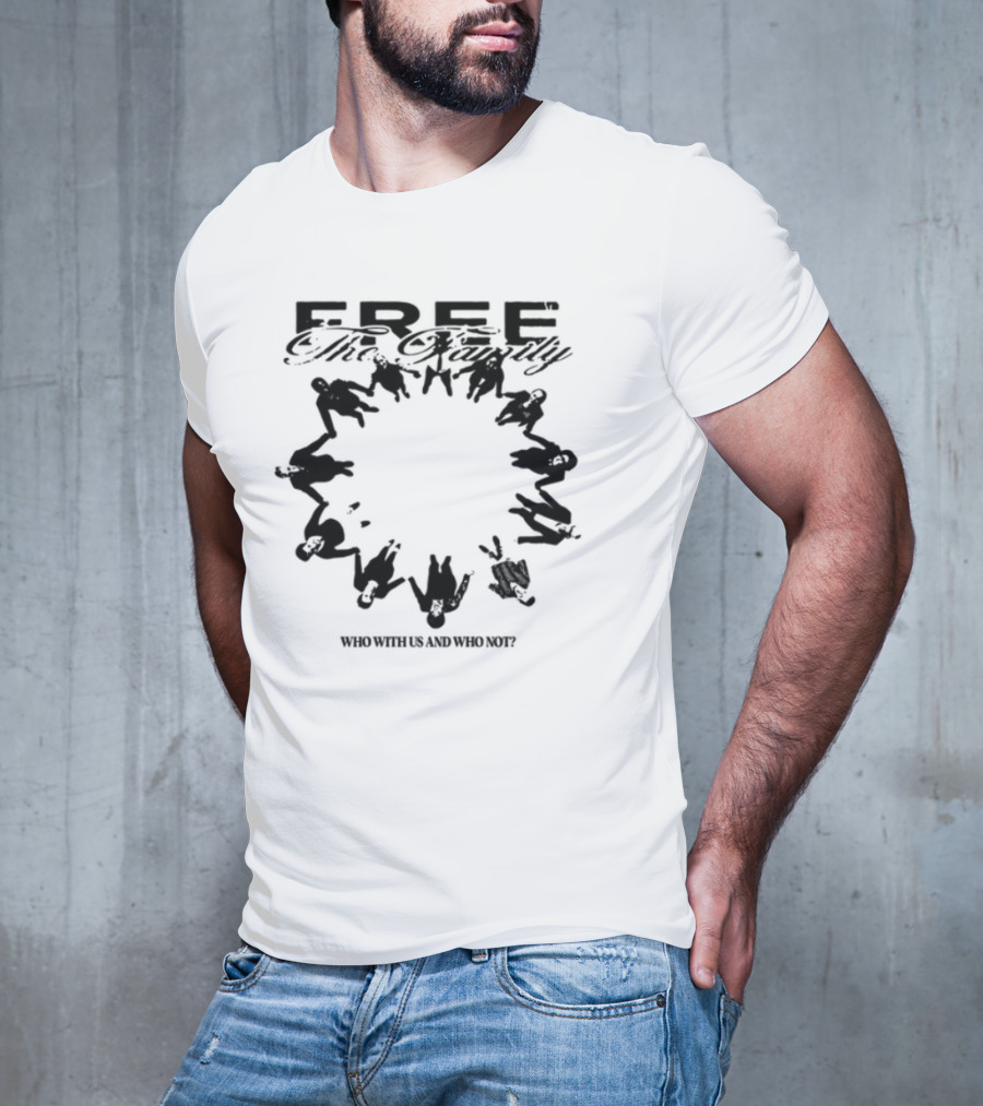 Lildurk Free The Family Who With Us And Why Not Victory Hand Symbol Circle T-Shirt