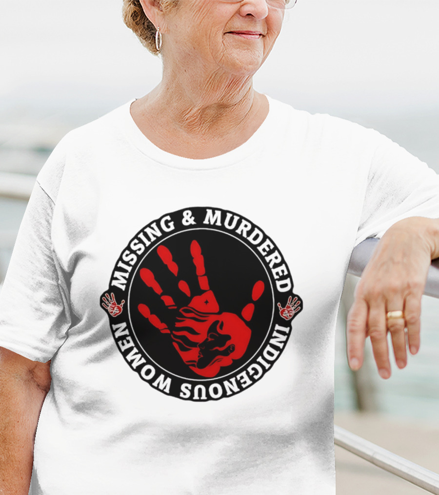 Missing Murdered Indigenous Women Red Handprint Symbol T-Shirt