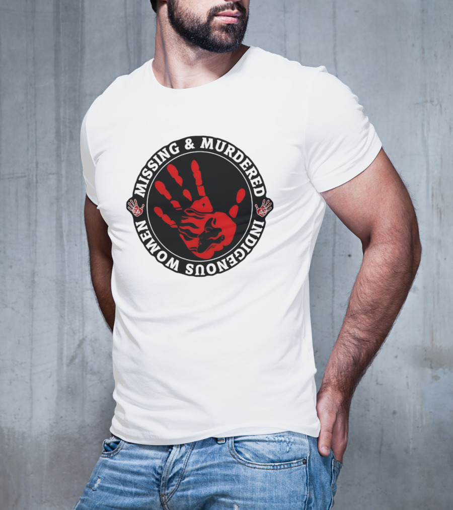 Missing Murdered Indigenous Women Red Handprint Symbol T-Shirt