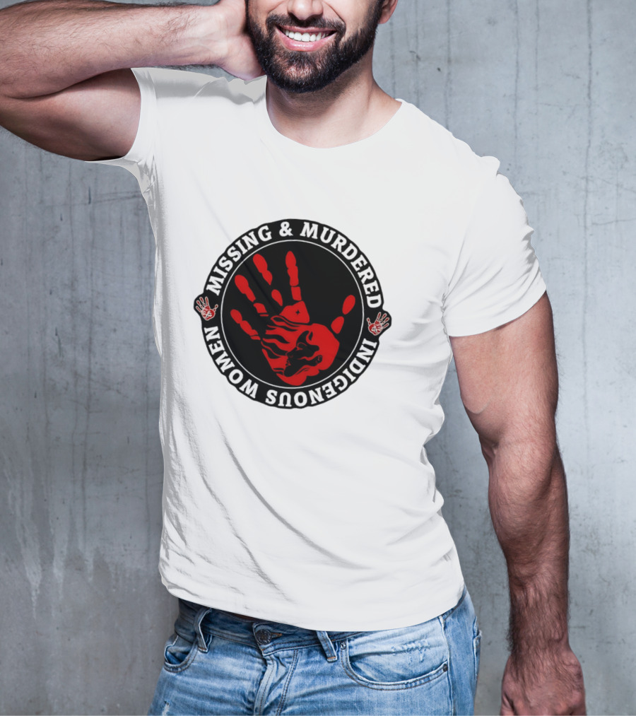 Missing Murdered Indigenous Women Red Handprint Symbol T-Shirt
