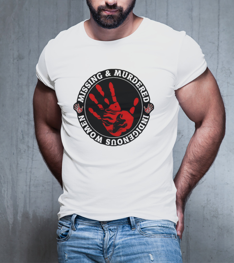 Missing Murdered Indigenous Women Red Handprint Symbol T-Shirt