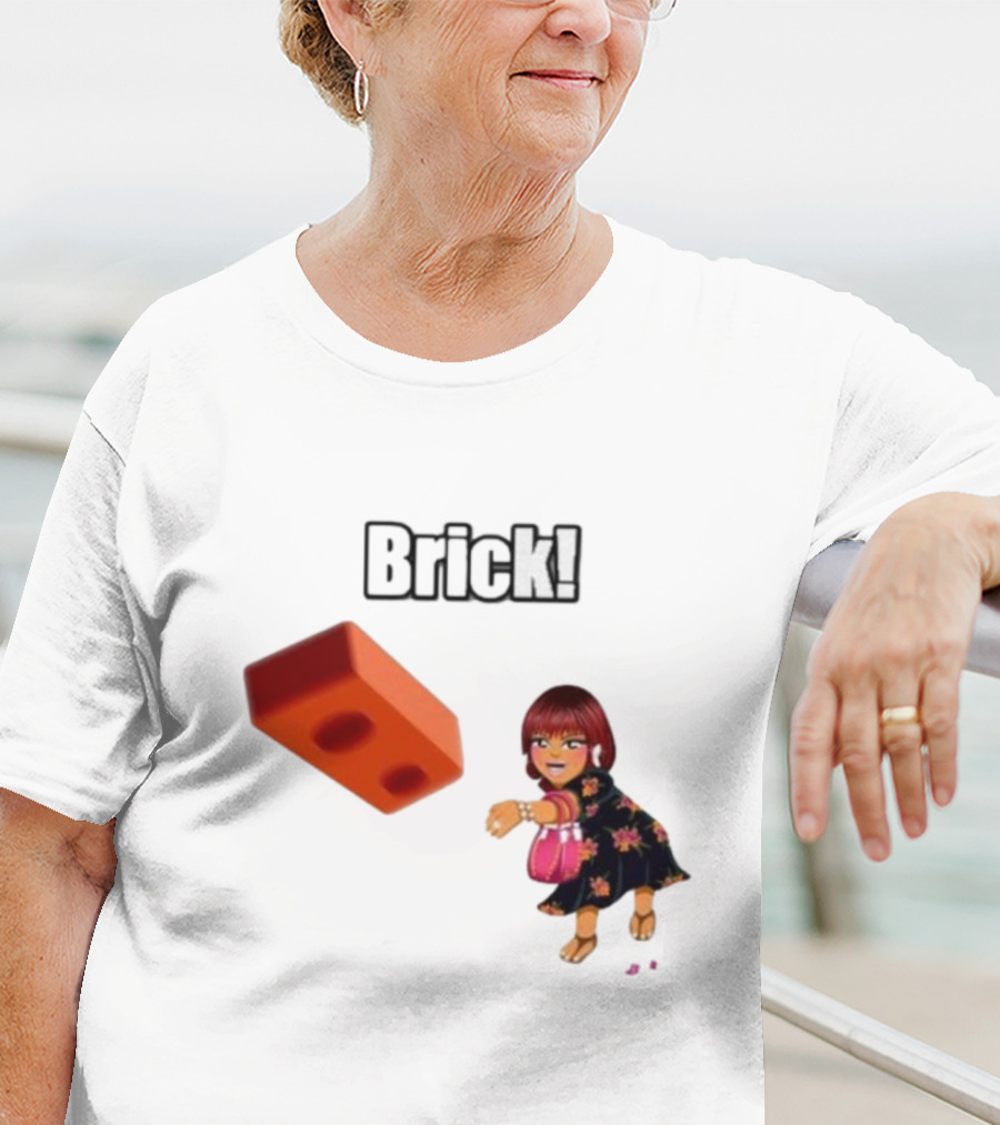 "Brick! Lushious Massacr Character With Red Brick" T-Shirt