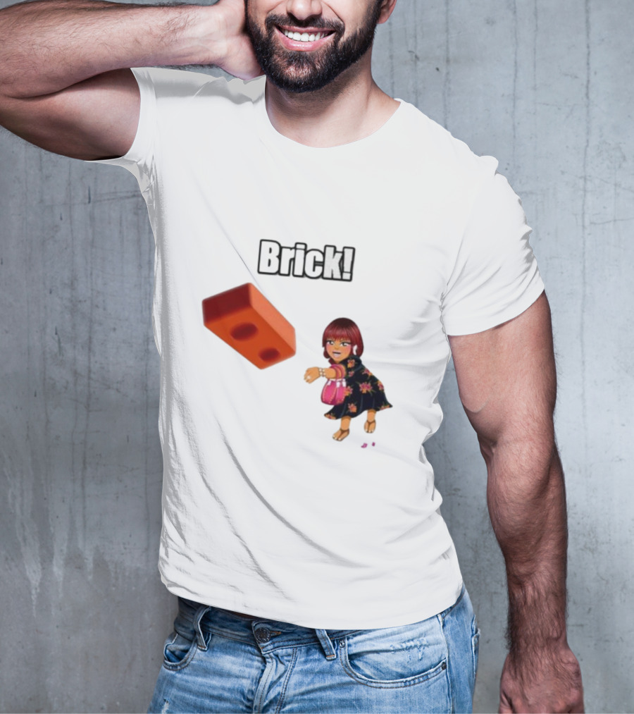 "Brick! Lushious Massacr Character With Red Brick" T-Shirt