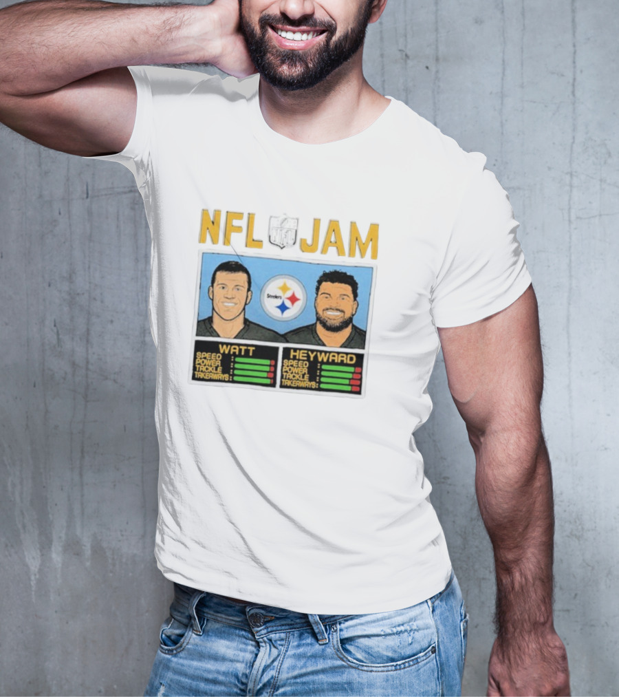 NFL Jam Steelers Watt Heyward Speed Power Tackle Takeaways T-Shirt