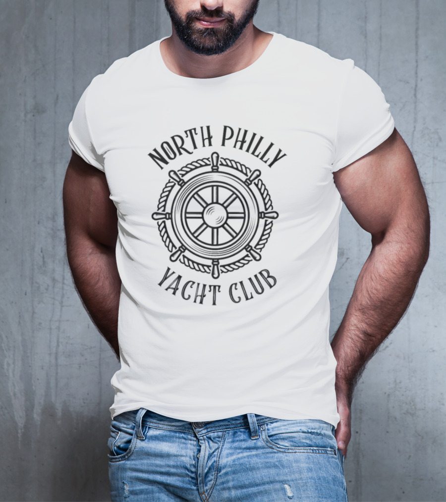 North Philly Yacht Club Nautical Wheel Emblem T-Shirt