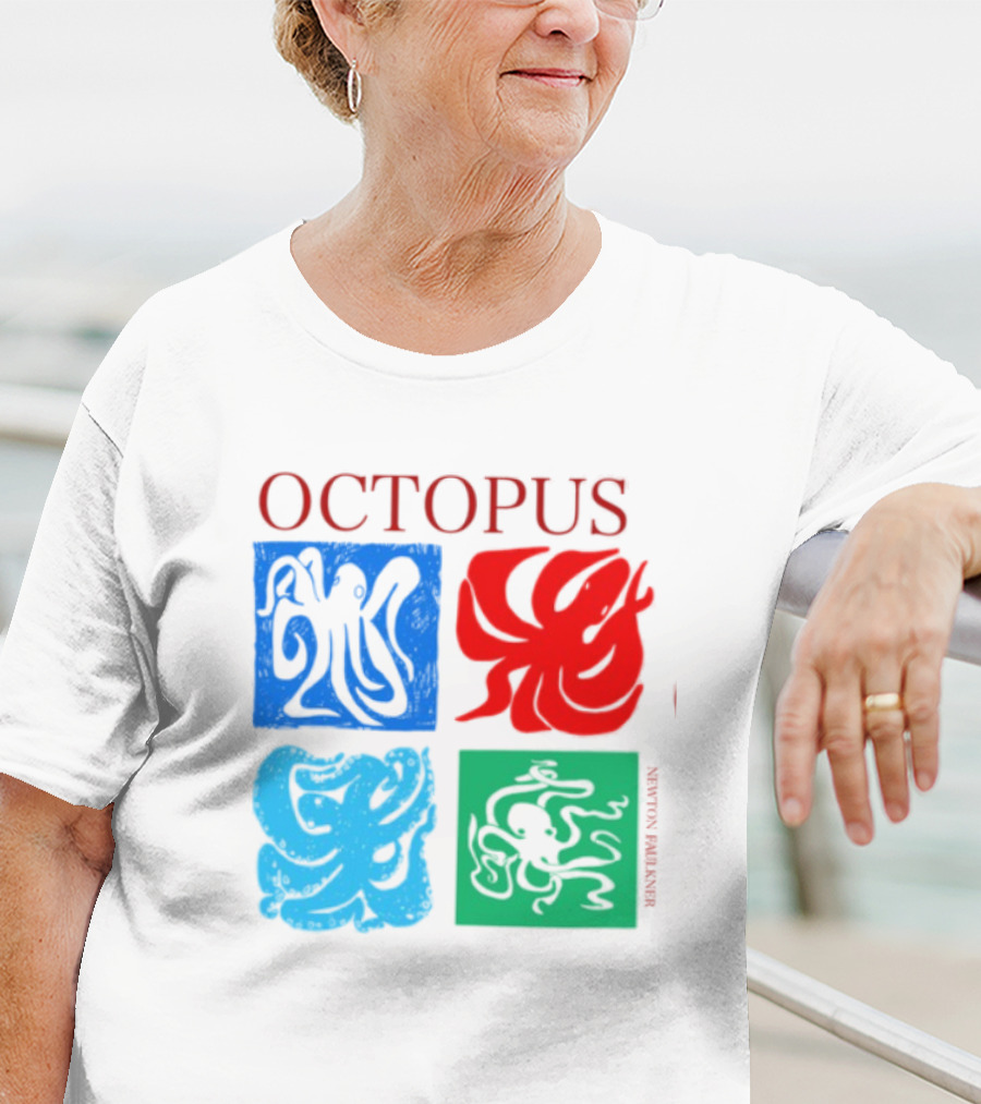 Octopus NewtonFaulkner Four Colored Abstract Squares T-Shirt