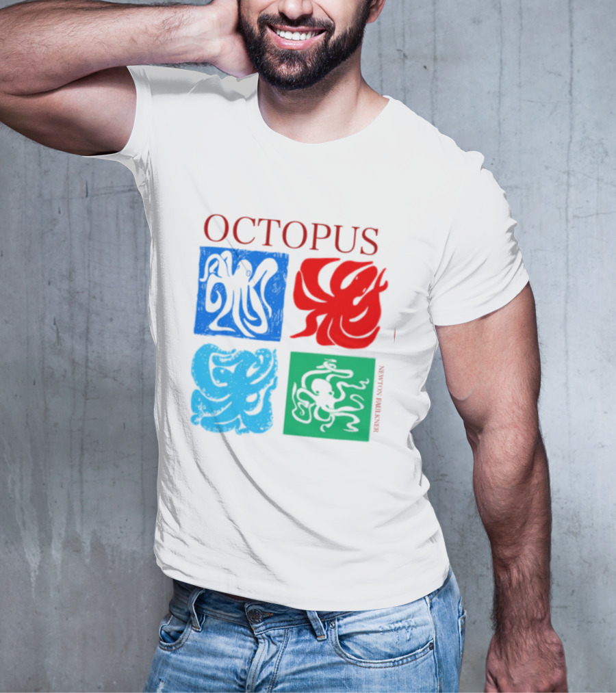 Octopus NewtonFaulkner Four Colored Abstract Squares T-Shirt
