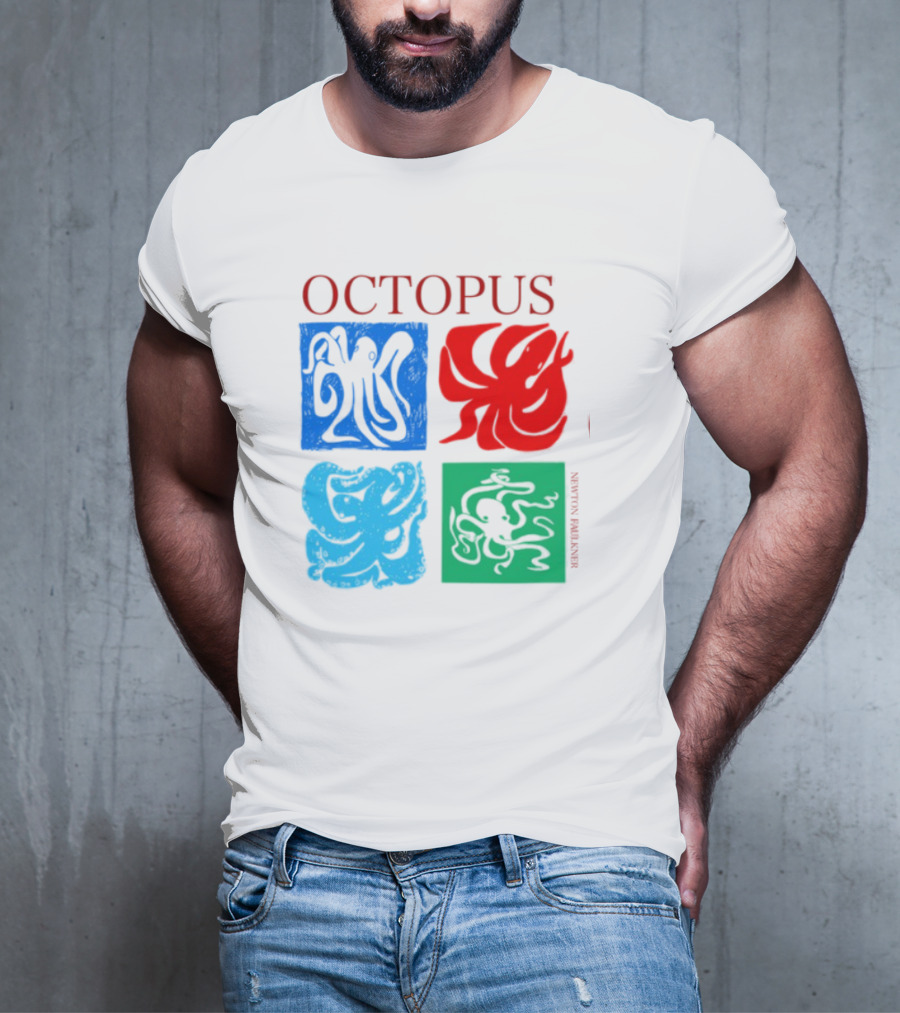 Octopus NewtonFaulkner Four Colored Abstract Squares T-Shirt