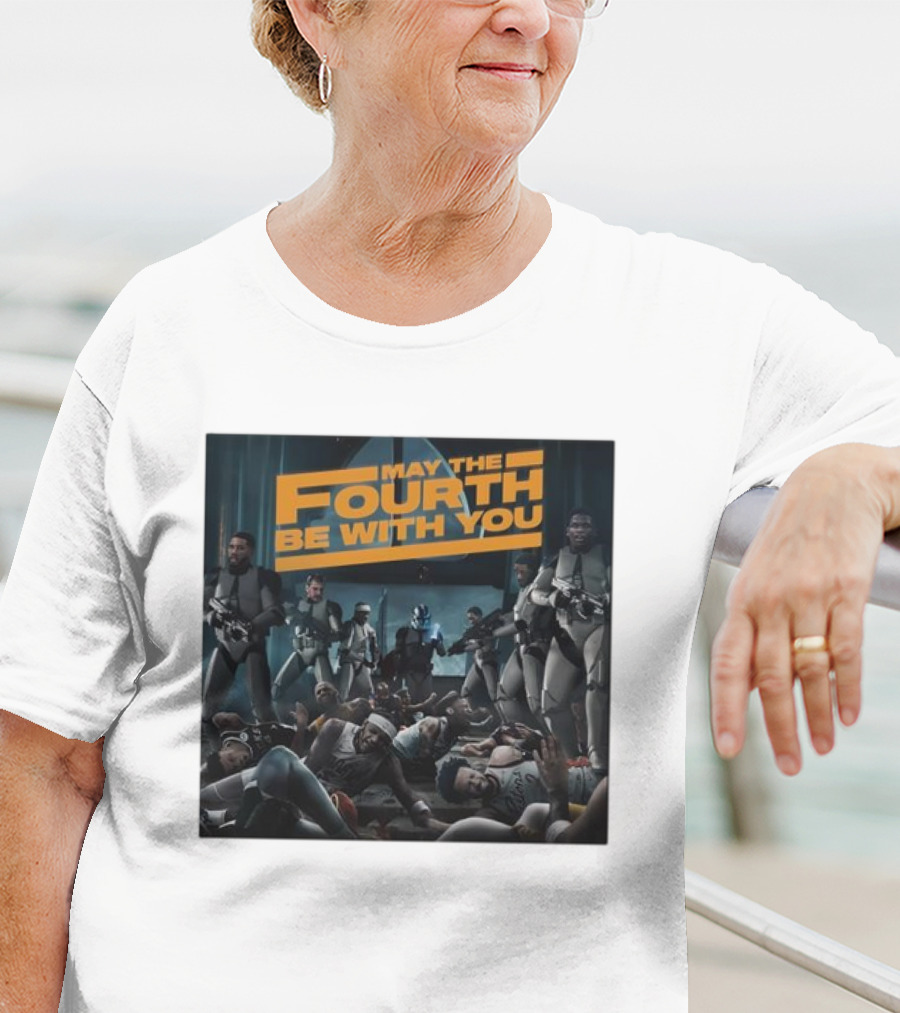 May The Fourth Be With You Basketball Players And Stormtroopers Scene T-Shirt