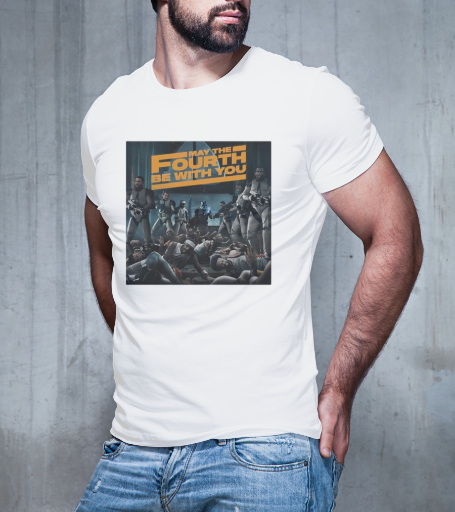 May The Fourth Be With You Basketball Players And Stormtroopers Scene T-Shirt
