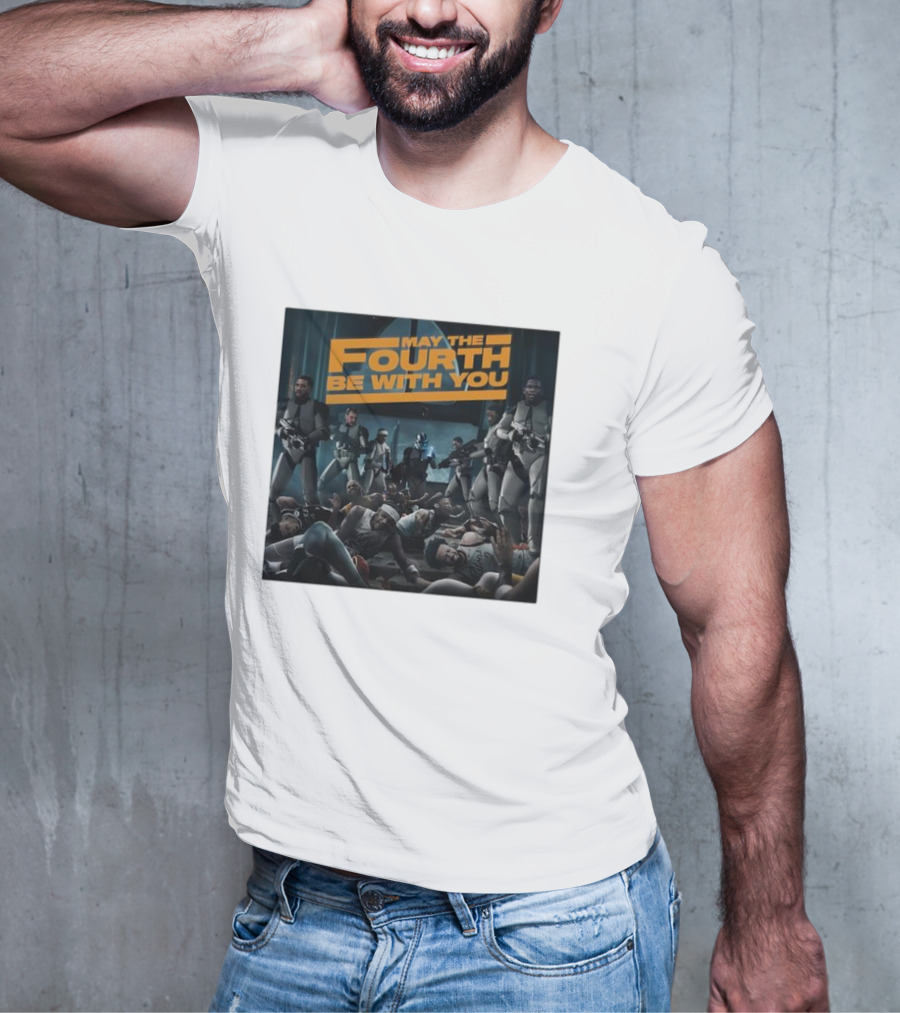 May The Fourth Be With You Basketball Players And Stormtroopers Scene T-Shirt