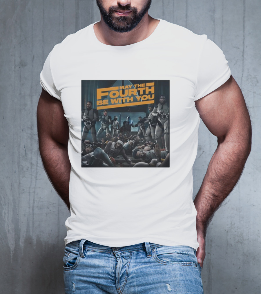 May The Fourth Be With You Basketball Players And Stormtroopers Scene T-Shirt
