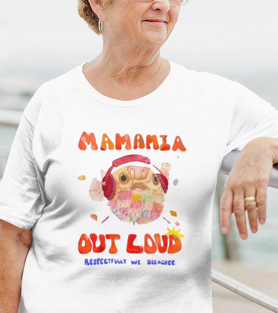 MAMAMIA Out Loud Rediscover The Disguise Pufferfish Headphones T-Shirt