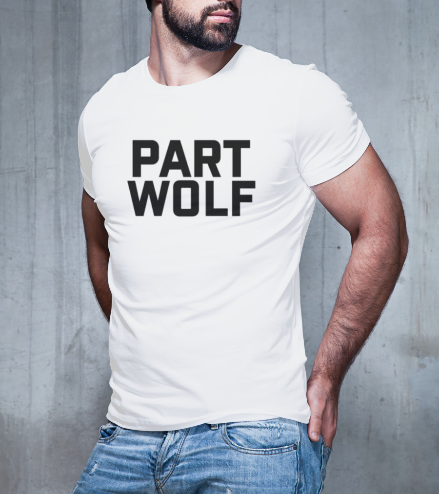 Part Wolf Intricate Howling Wolf In Geometric Moon Design T-Shirt