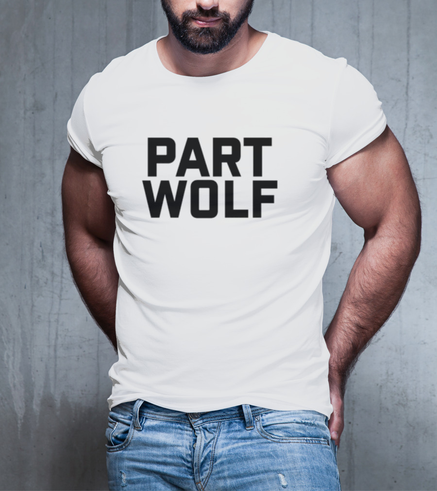 Part Wolf Intricate Howling Wolf In Geometric Moon Design T-Shirt
