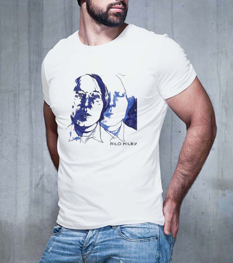 Rilo Kiley Execution Blue Sketch Faces T-Shirt