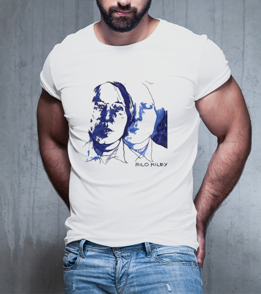 Rilo Kiley Execution Blue Sketch Faces T-Shirt