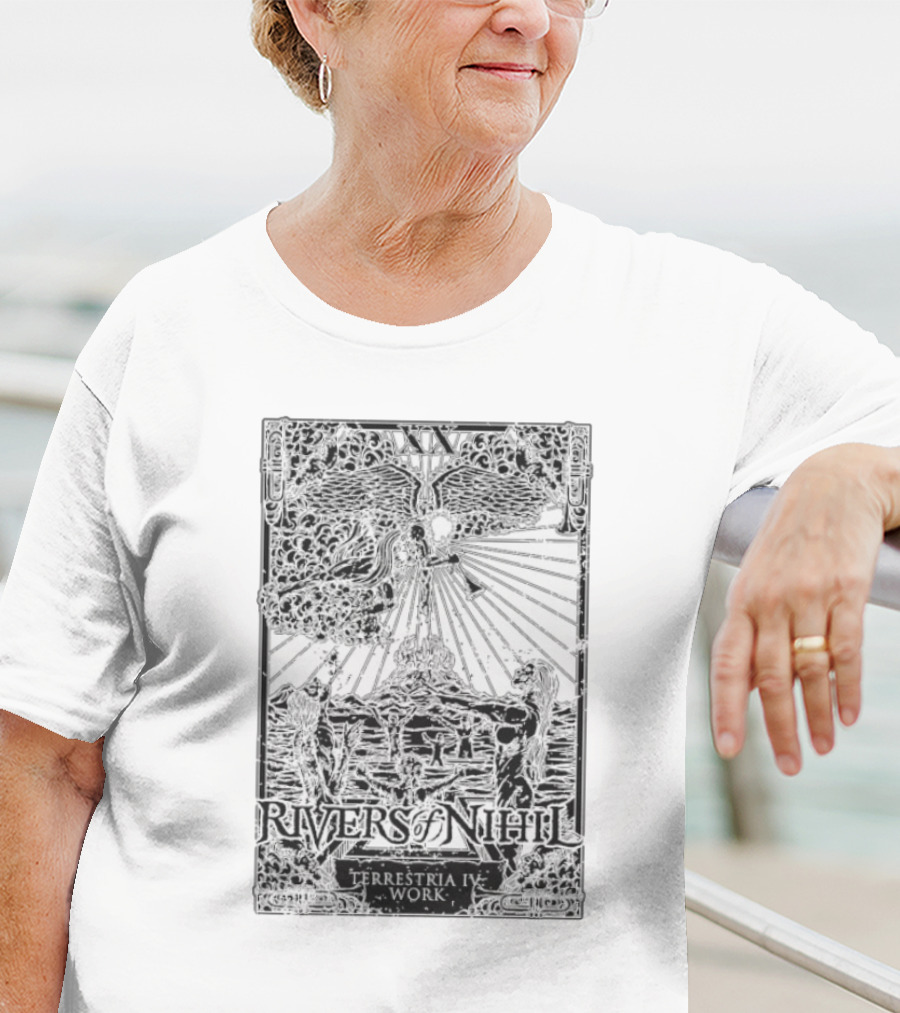 Rivers Of Nihil Terrestria IV Work Celestial Figure And Cosmic Imagery T-Shirt