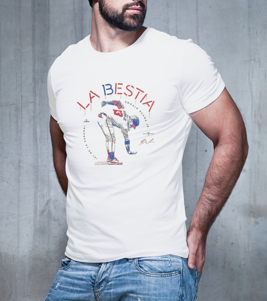 Ronald Acuna Jr La Bestia Baseball Player Dynamic Pose T-Shirt
