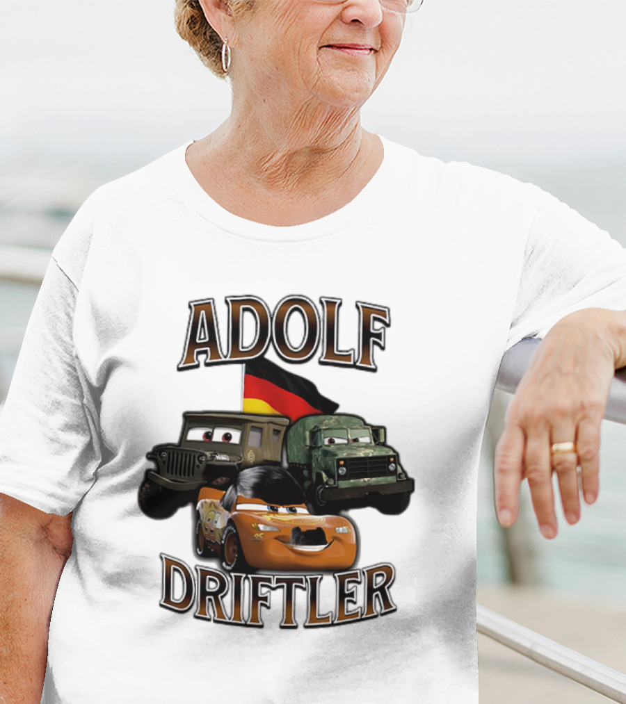 Pixar Cars Adolf Driftler Cartoon Parody T-Shirt