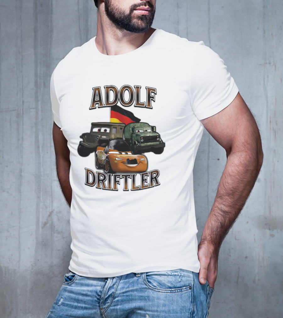 Pixar Cars Adolf Driftler Cartoon Parody T-Shirt