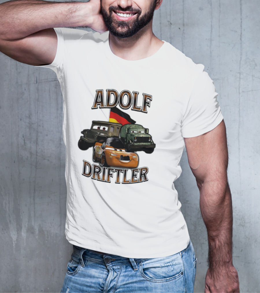 Pixar Cars Adolf Driftler Cartoon Parody T-Shirt