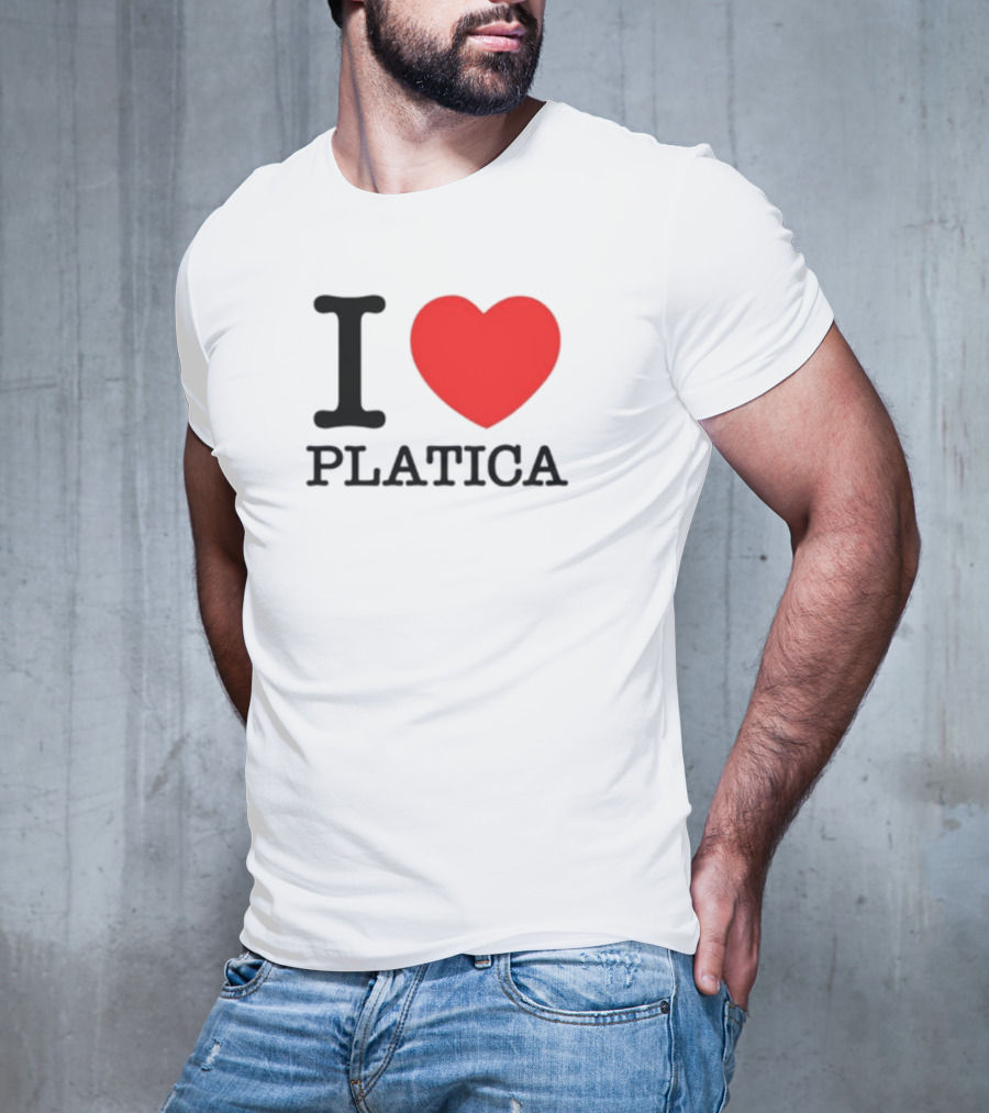 Sazonstudios I Heart Platica Bold Text Red Heart Design T-Shirt