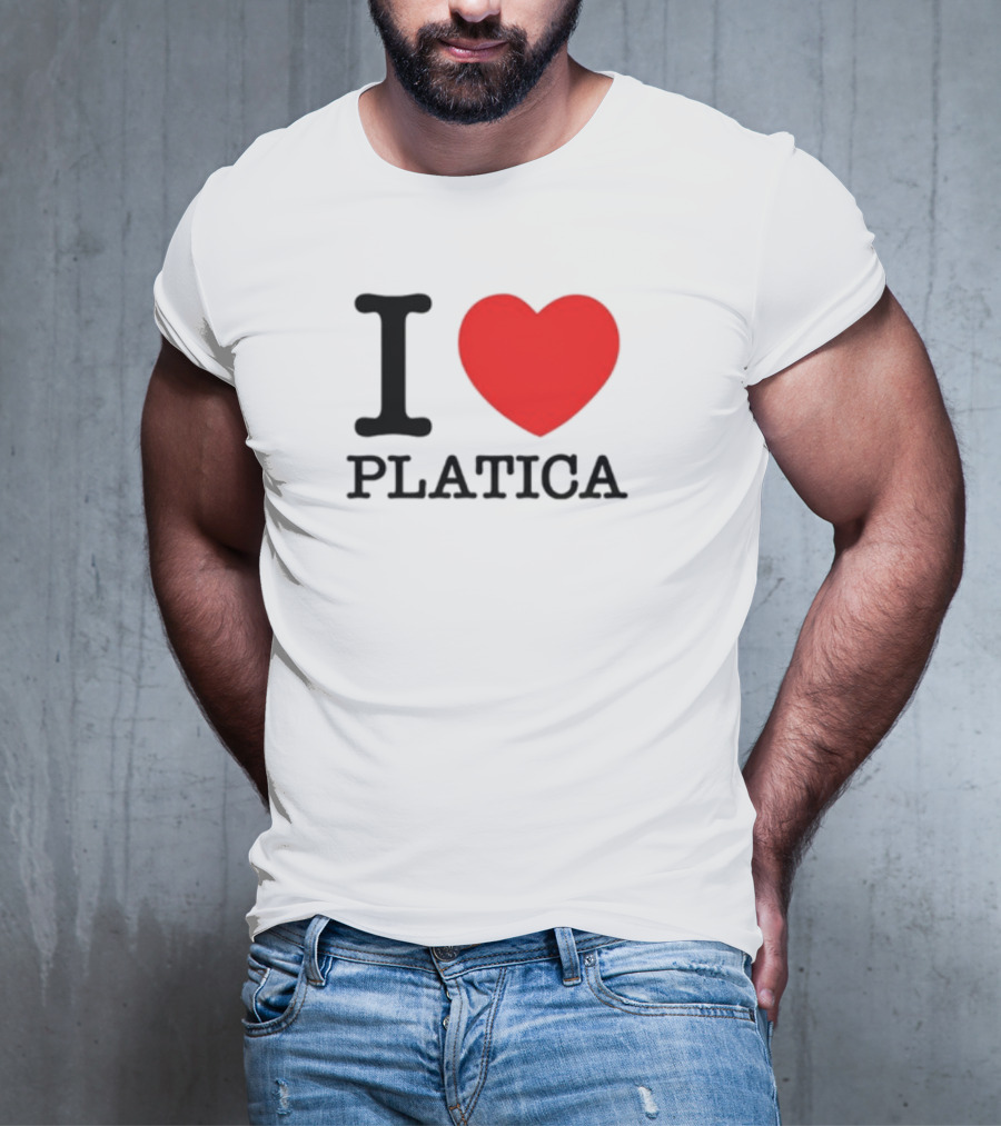 Sazonstudios I Heart Platica Bold Text Red Heart Design T-Shirt