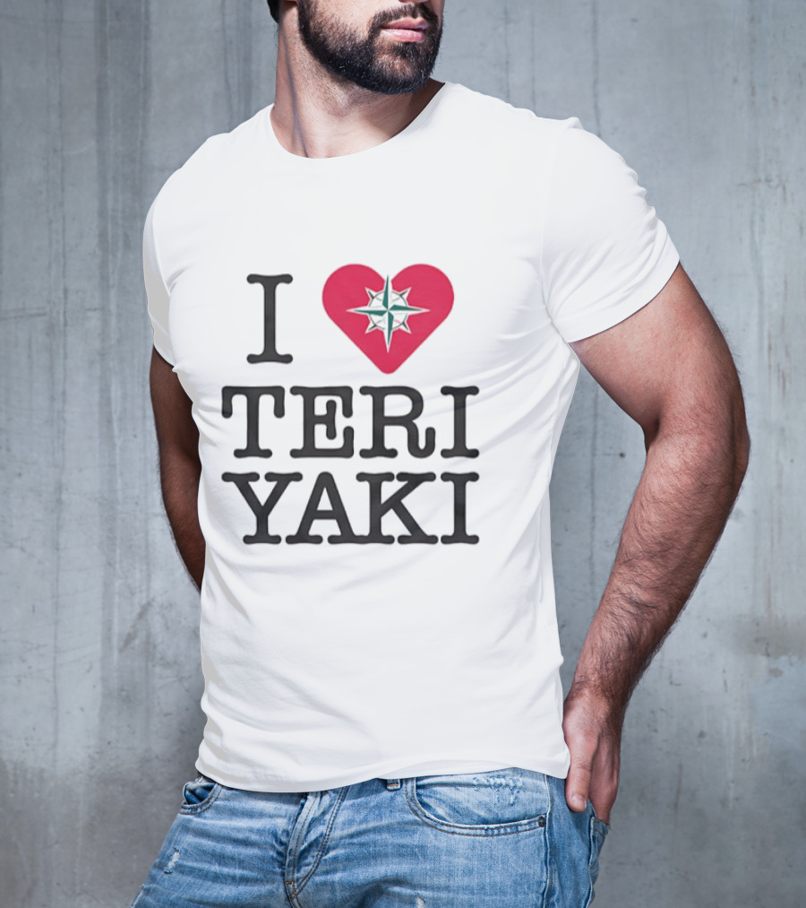 Seattle Mariners I Love Teriyaki Heart Mariners Symbol T-Shirt