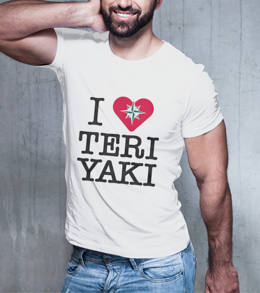 Seattle Mariners I Love Teriyaki Heart Mariners Symbol T-Shirt