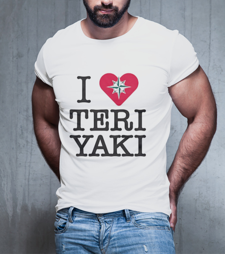 Seattle Mariners I Love Teriyaki Heart Mariners Symbol T-Shirt