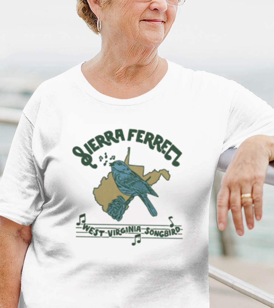 Sierra Ferrell West Virginia Songbird Music Notes Rose State Outline T-Shirt