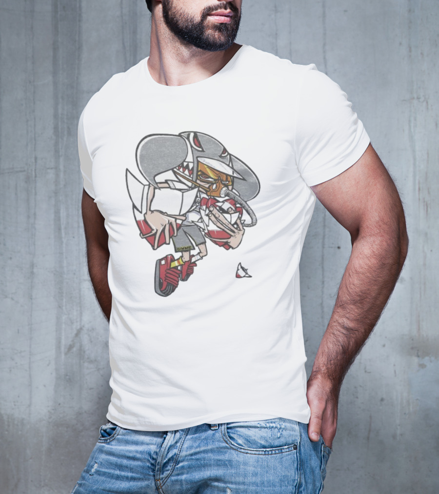 Gimme Project Shark Character With Red Sneaker And Hose T-Shirt