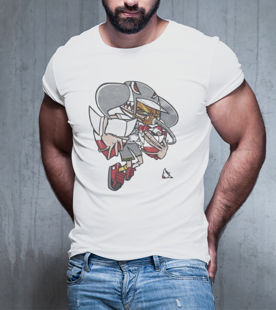 Gimme Project Shark Character With Red Sneaker And Hose T-Shirt