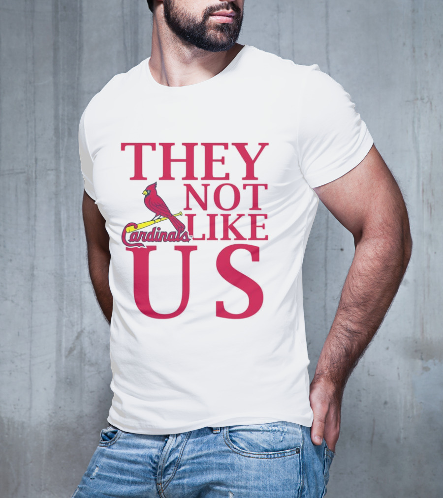 St. Louis Cardinals They Not Like Us Bird On Bat T-Shirt
