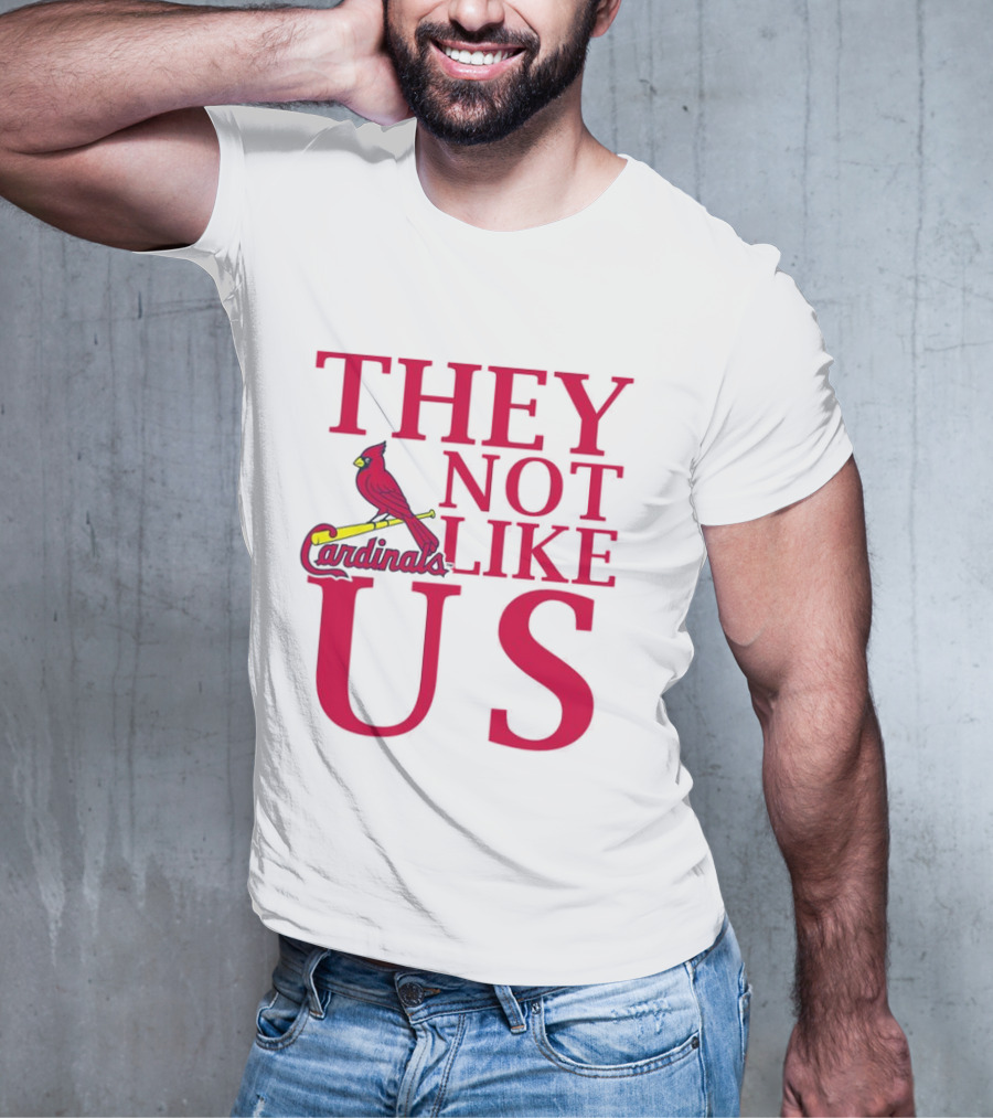 St. Louis Cardinals They Not Like Us Bird On Bat T-Shirt