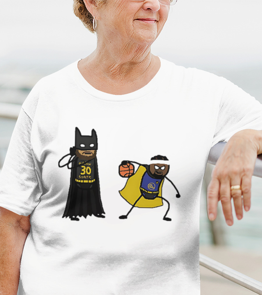 Batman Robin Stephen Curry Jimmy Butler Golden State Warriors Basketball Cartoon T-Shirt