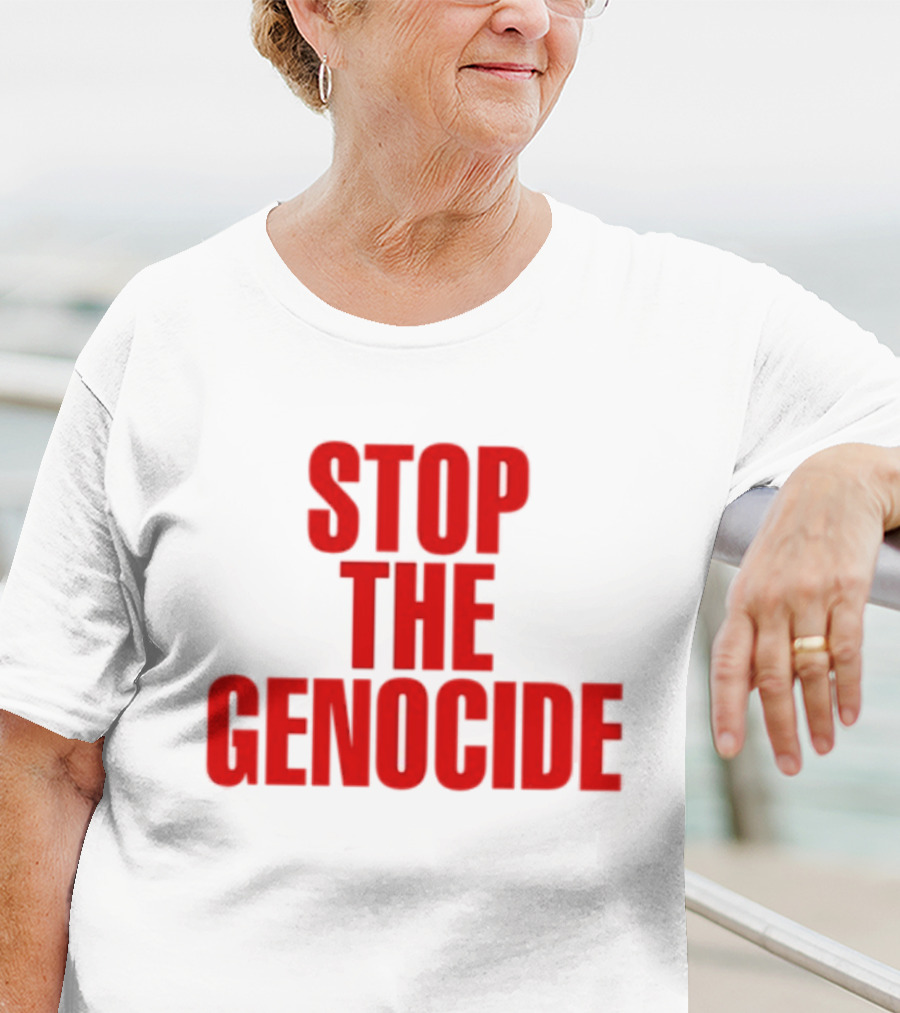 Stop The Genocide Red Bold Statement T-Shirt