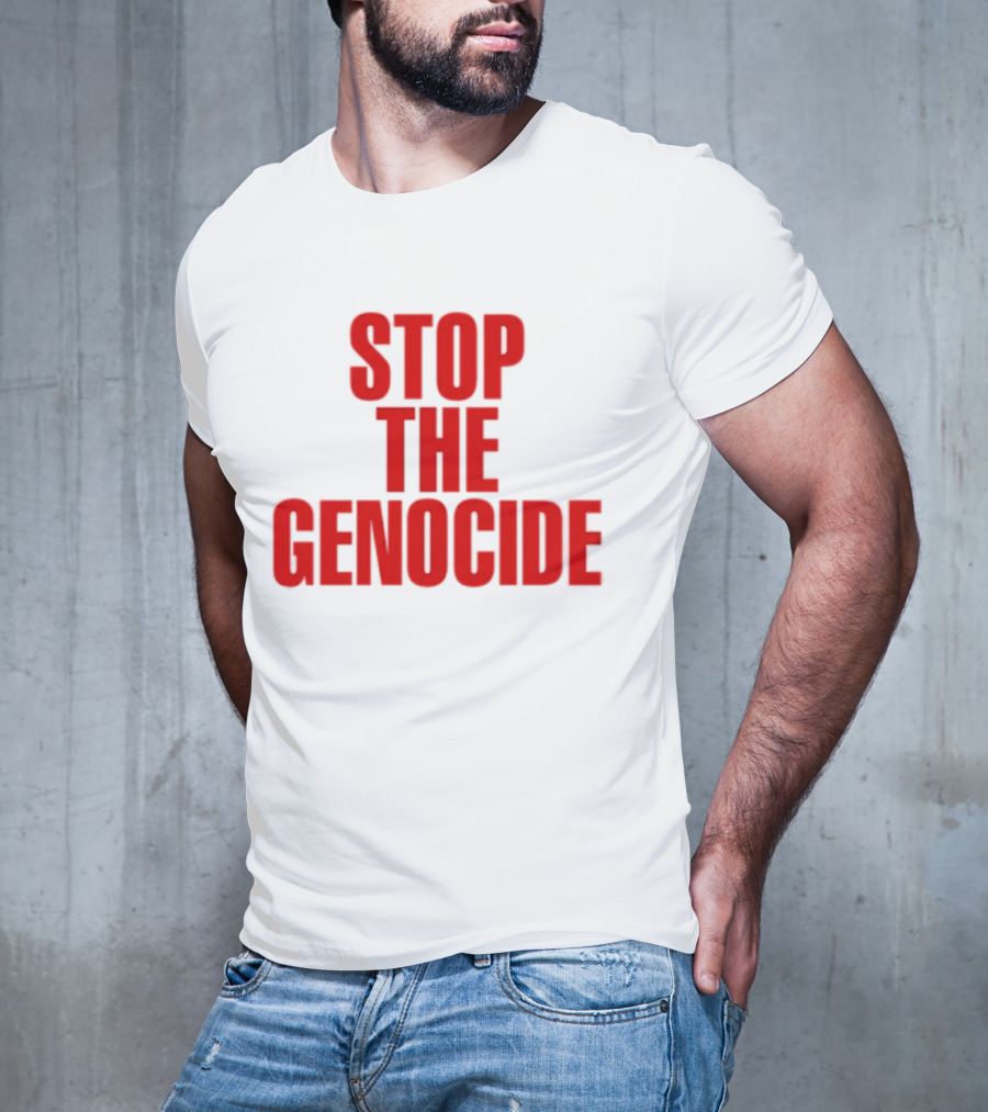 Stop The Genocide Red Bold Statement T-Shirt