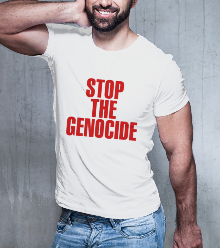 Stop The Genocide Red Bold Statement T-Shirt