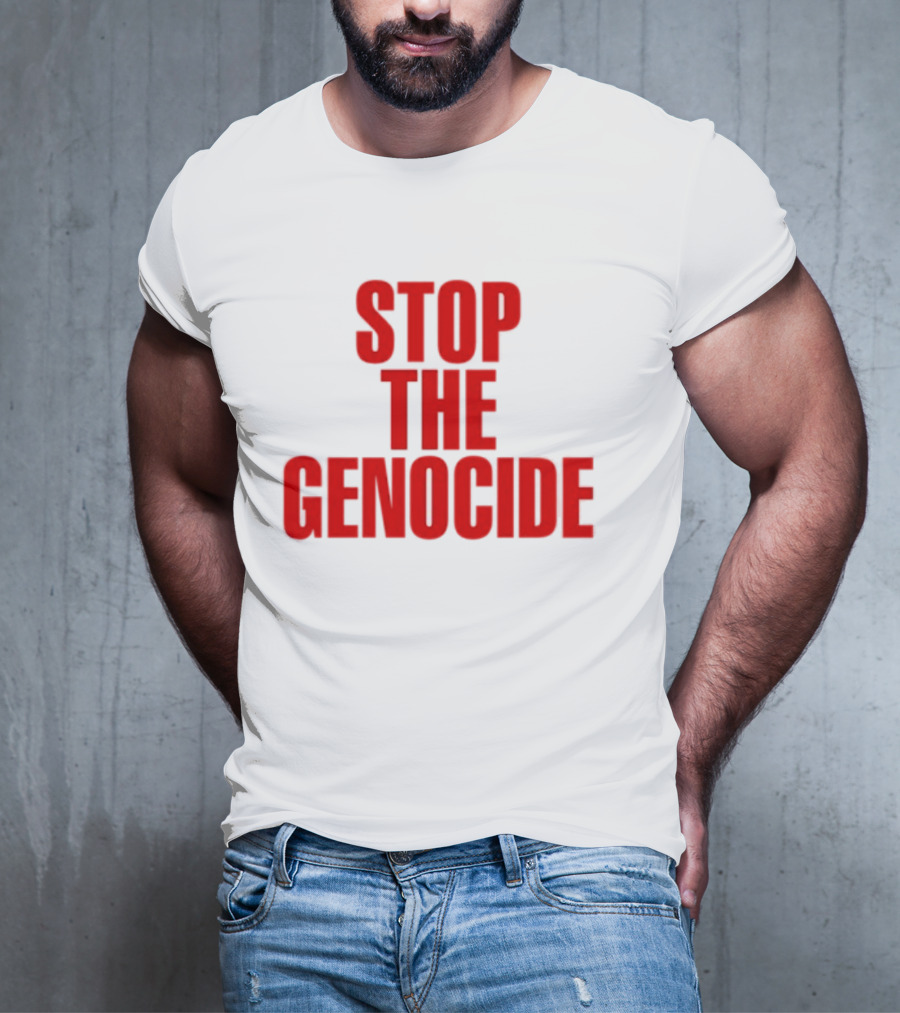 Stop The Genocide Red Bold Statement T-Shirt
