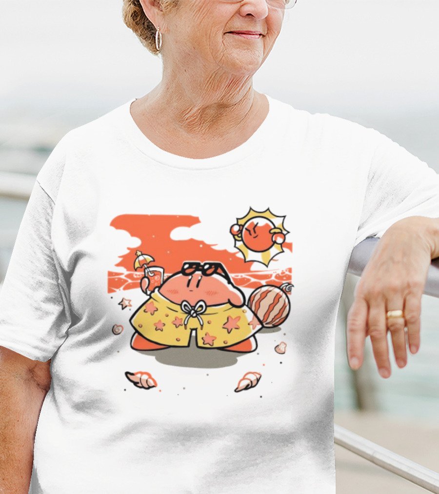 Summer Vibes Hanshumon Cute Beach Character With Sunglasses And Beach Ball T-Shirt