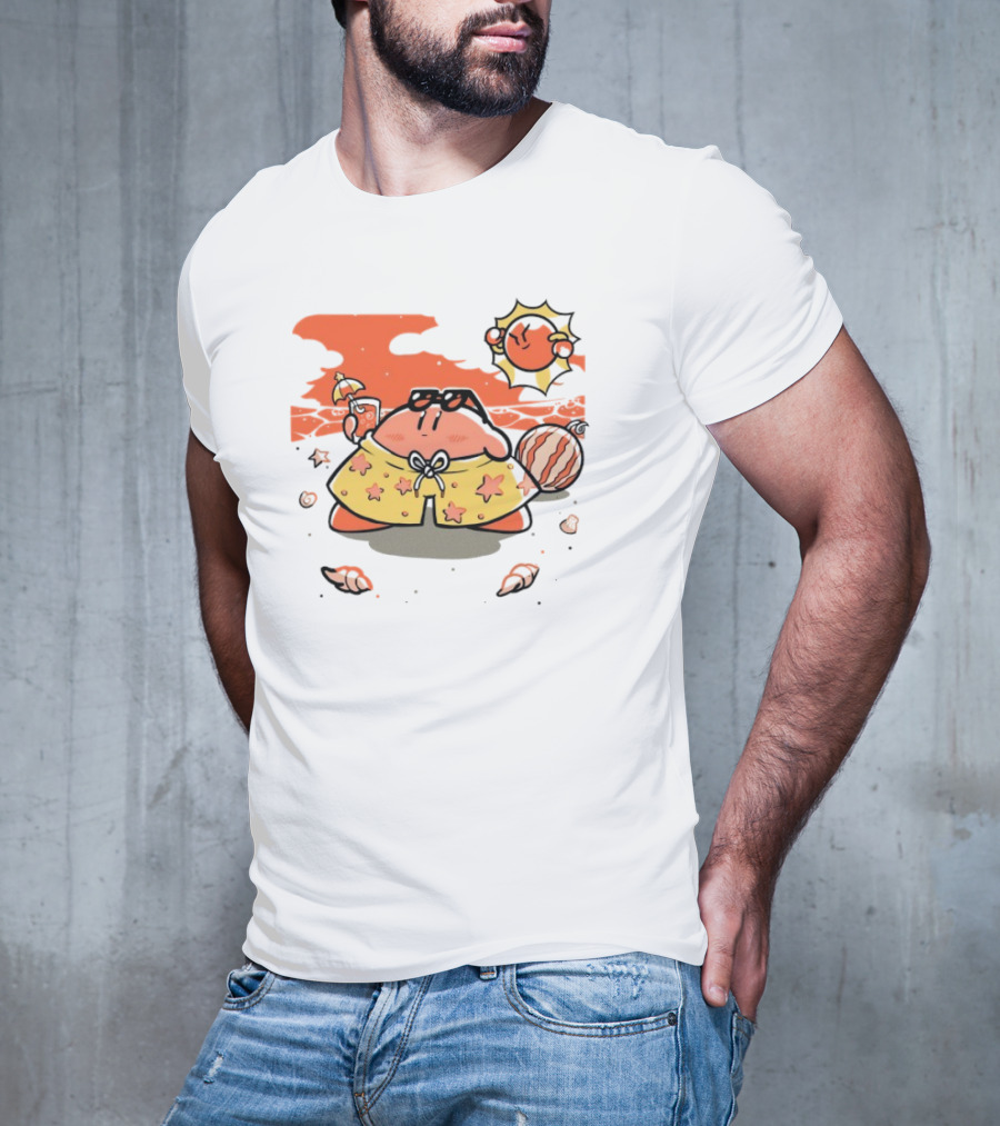 Summer Vibes Hanshumon Cute Beach Character With Sunglasses And Beach Ball T-Shirt